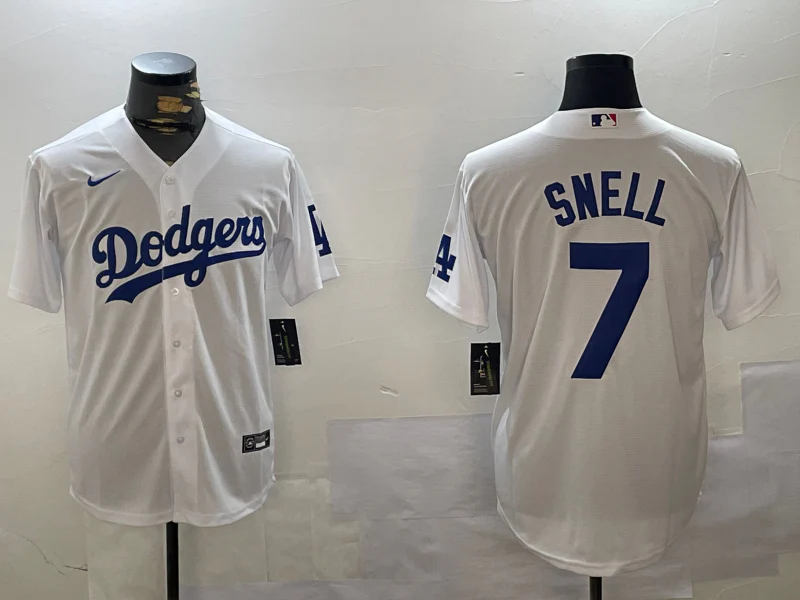Men's Los Angeles Dodgers Blake Snell #7 White Home Replica Player Jersey