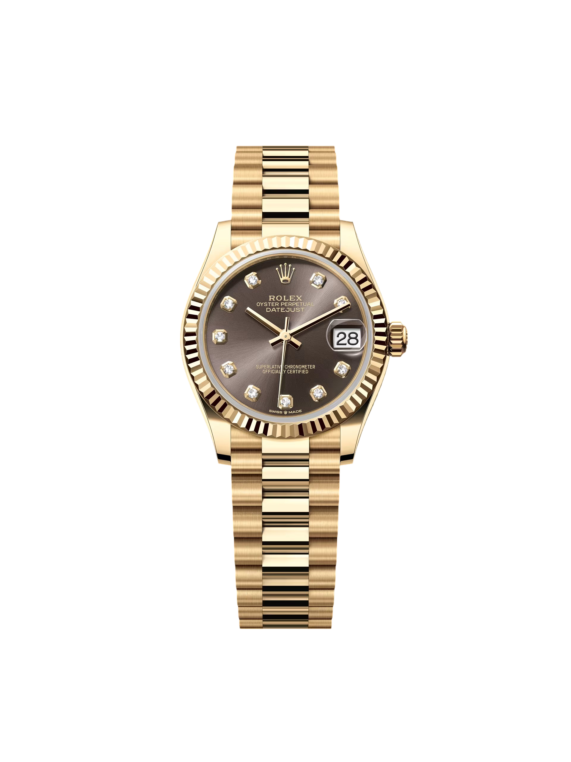 Rolex Datejust m278278-0036 Dark Grey 31mm Dial President Bracelet Watch