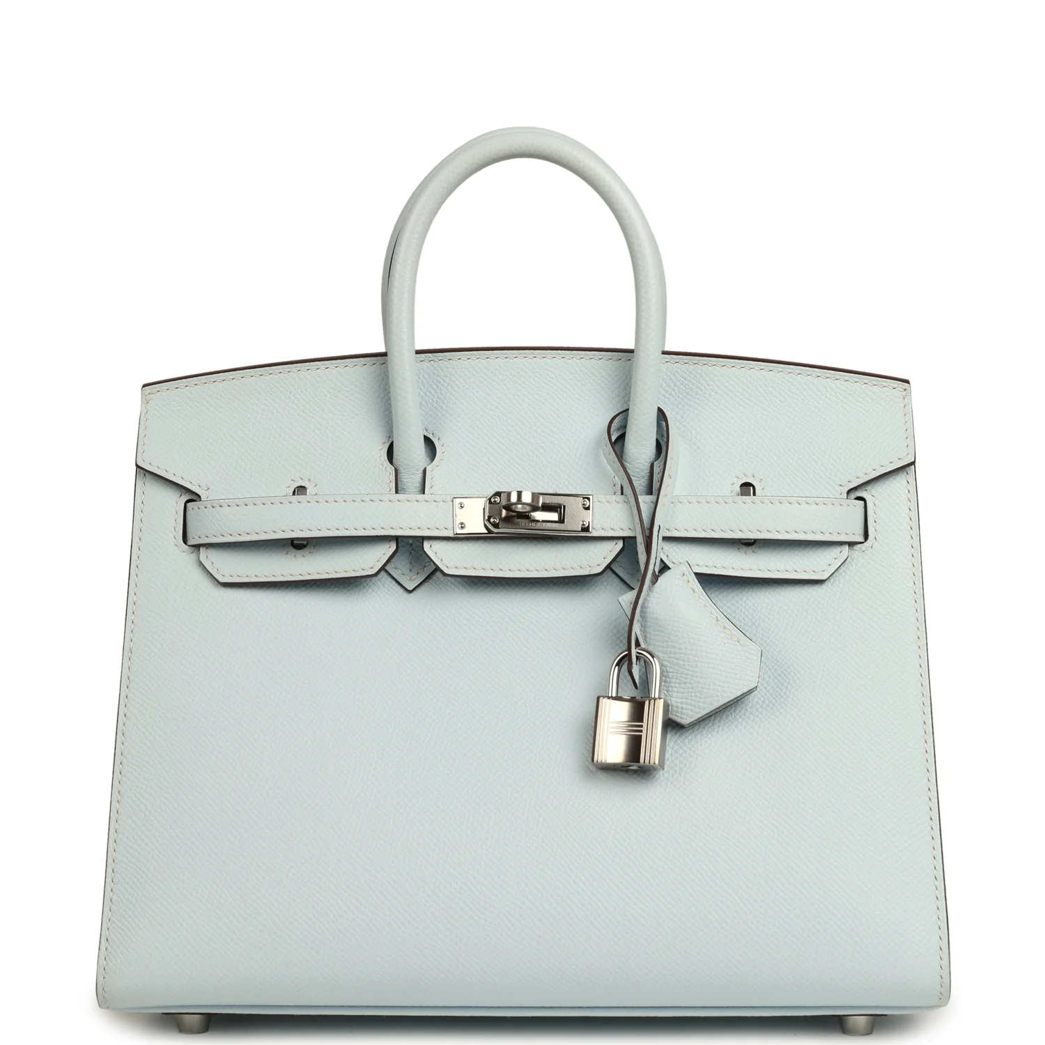 Hermes Birkin Sellier 25 Bleu Brume Epsom Palladium Hardware