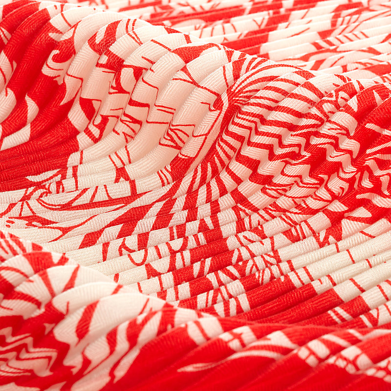 Flamingo Party Tattoo pleated shawl 140