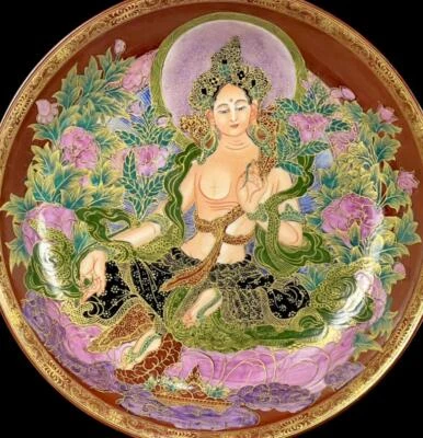 Yongzheng Signed Old Chinese Famille Rose Dish Plate W/Buddha Q172