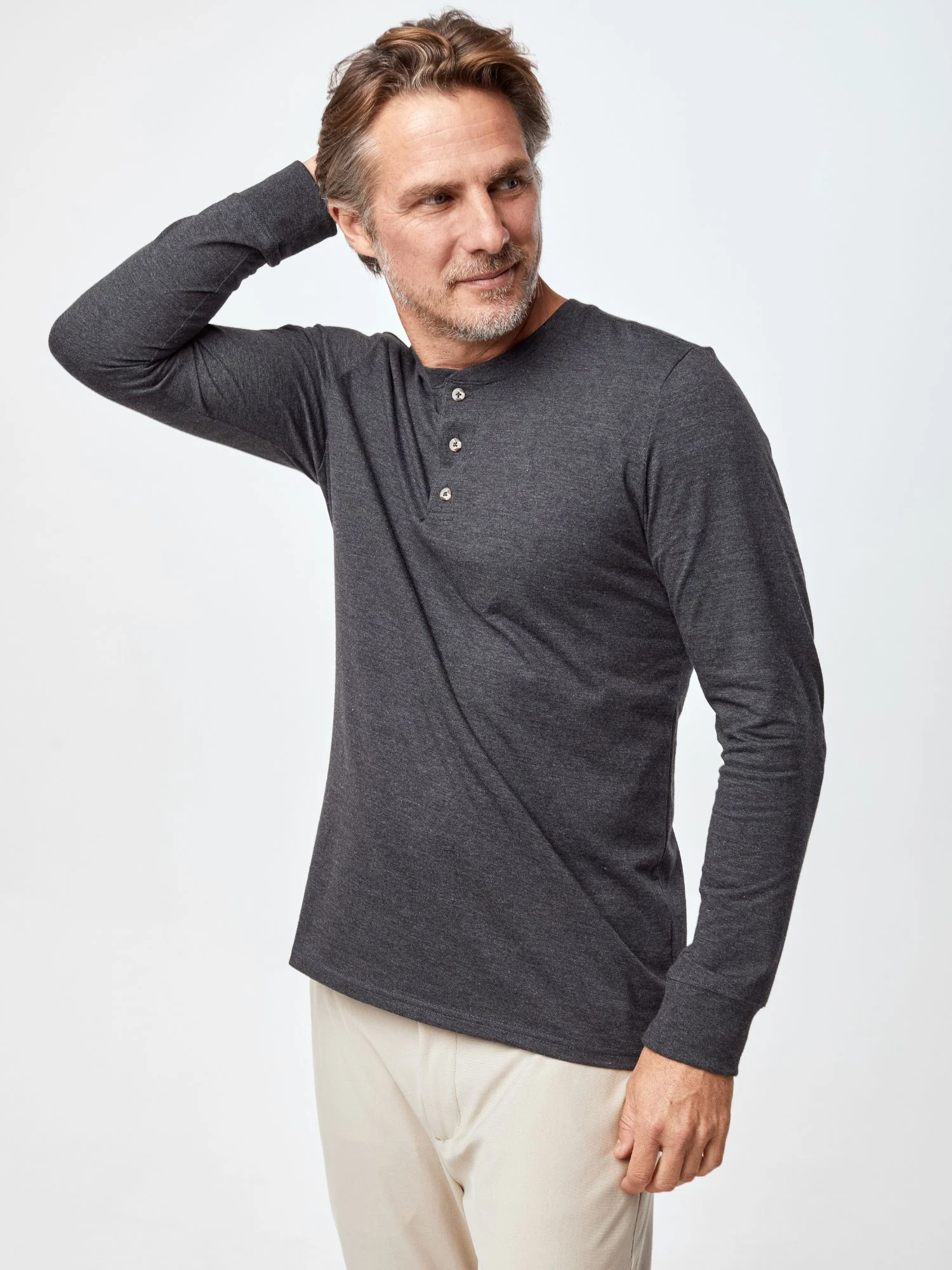 Charcoal Long Sleeve Henley