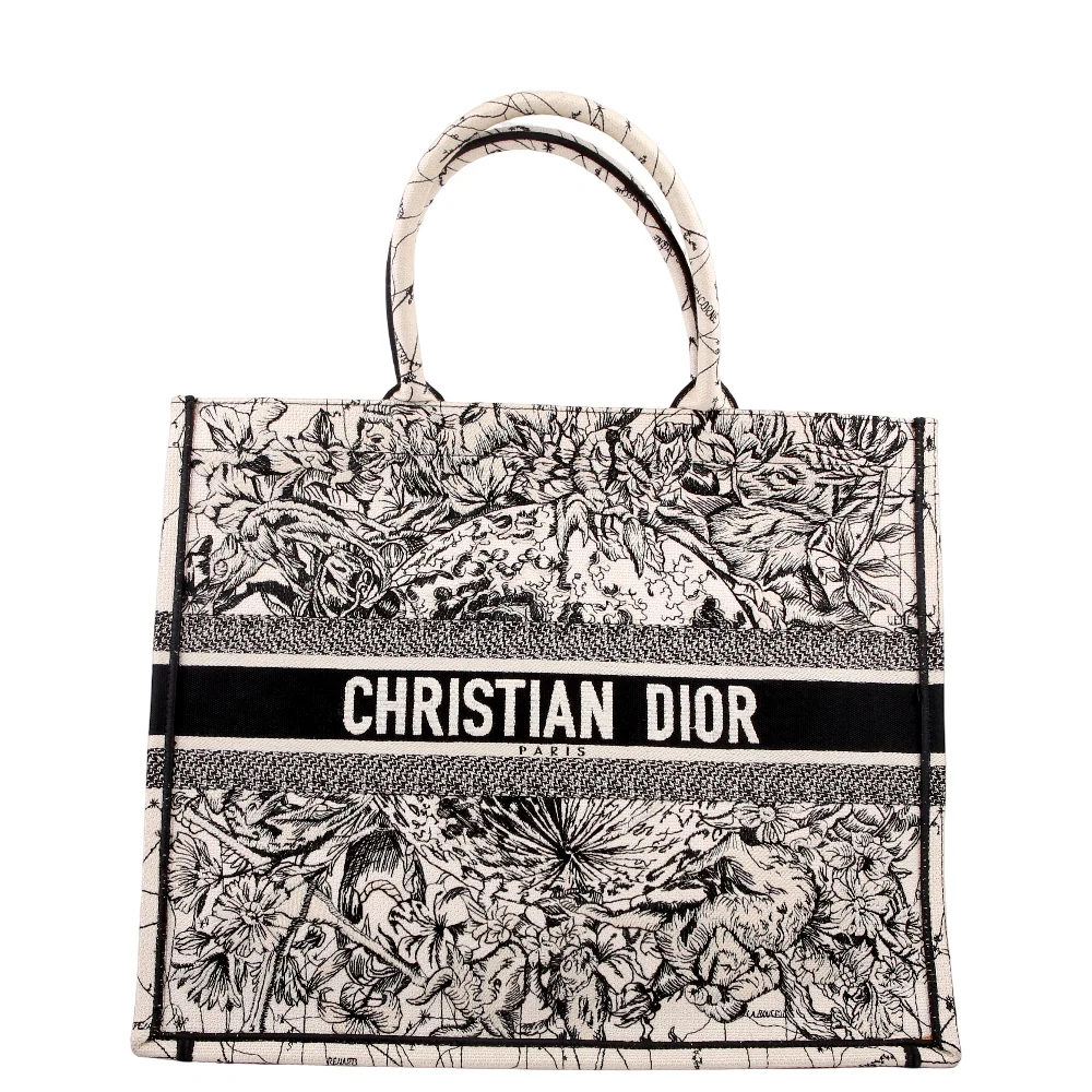 DIOR Book Tote Large White/Black