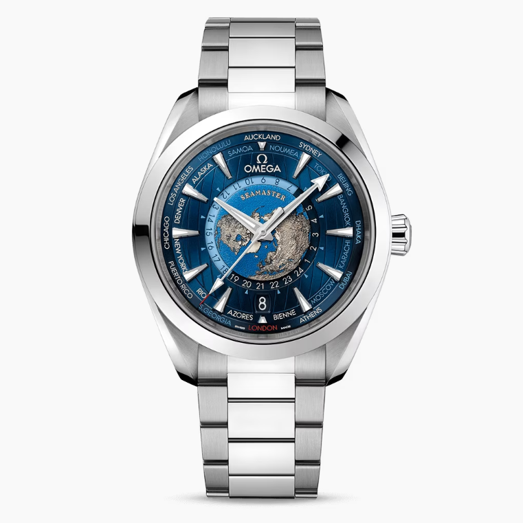 Omega AQUA TERRA 150M CO‐AXIAL MASTER CHRONOMETER GMT WORLDTIMER 43 MM
