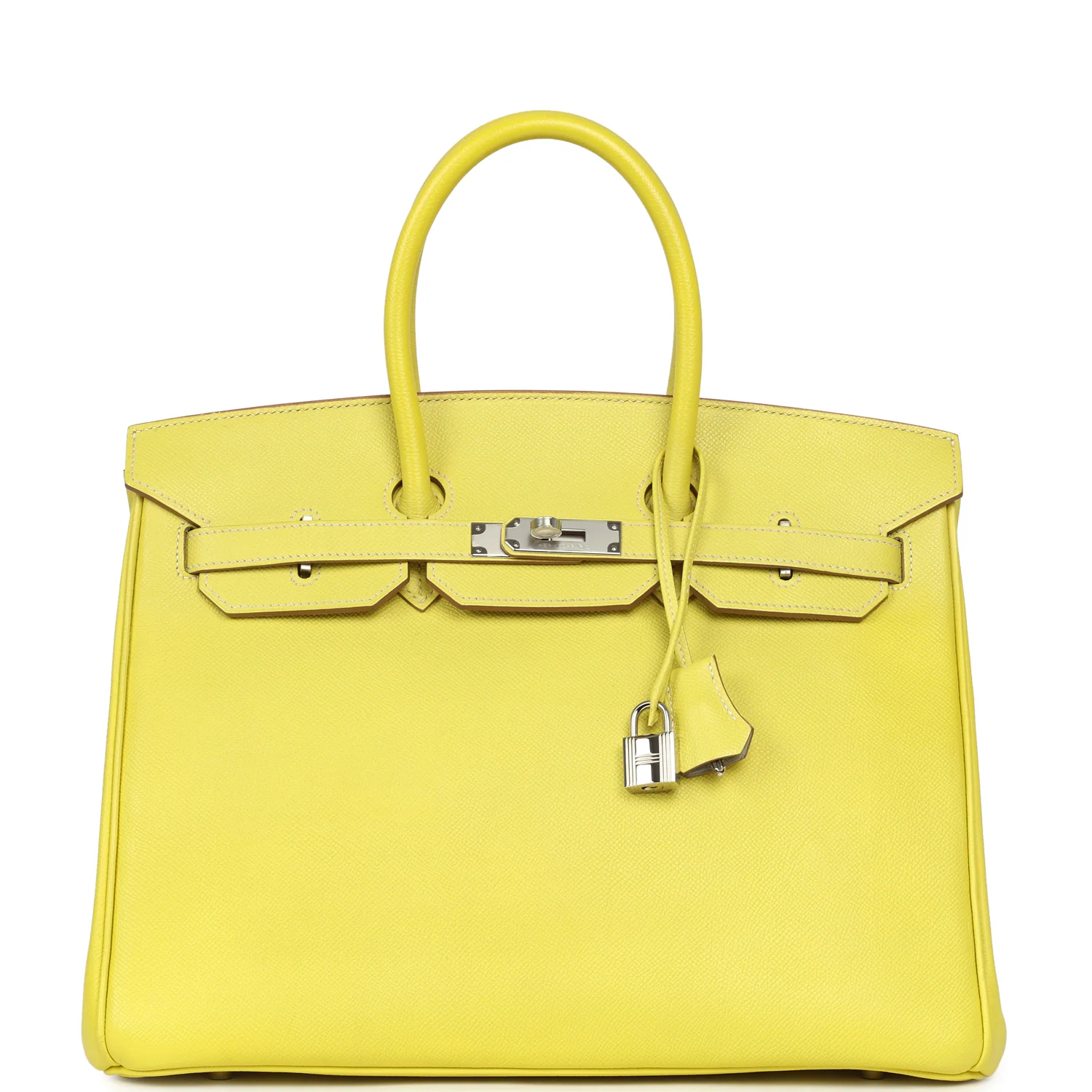 HERMÈS Birkin 35 Lime Candy Epsom Palladium Hardware