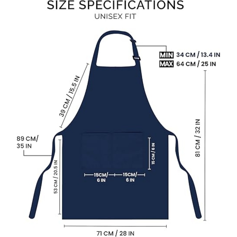 MORWEN 2 Pack Bib Apron, Adjustable with 2 Pockets