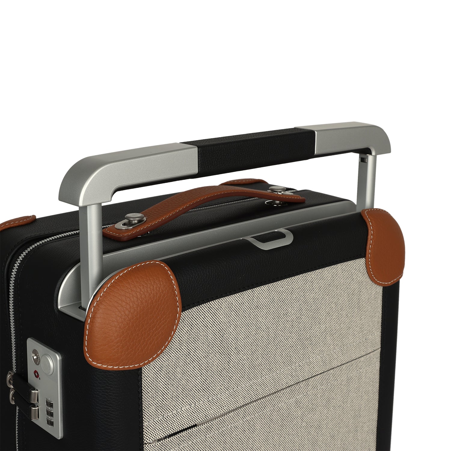 Hermes R.M.S. Cabine Rolling Suitcase Écru, Black Plume H Canvas, Fauve, Black Régate Palladium Hardware