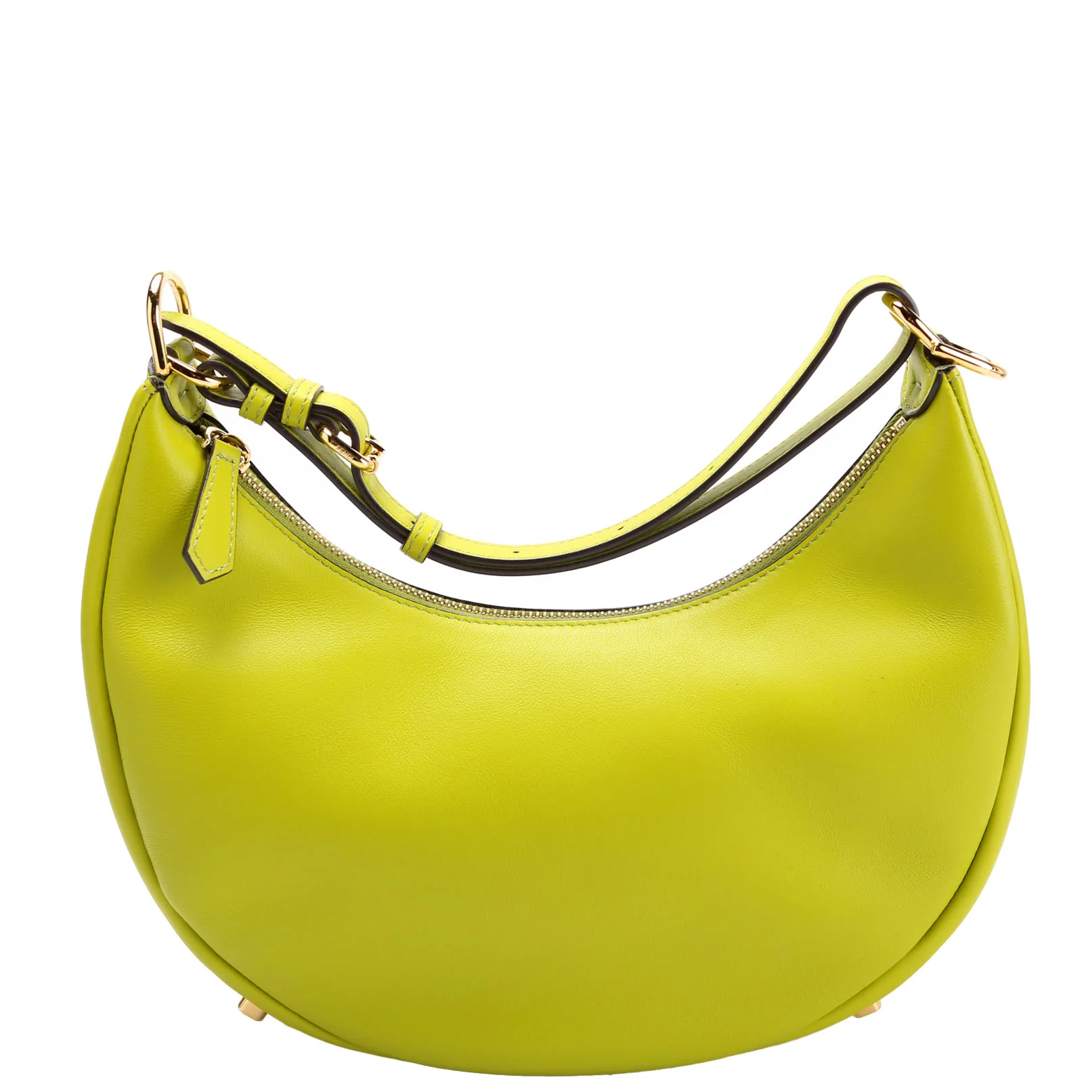 FENDI 8BR798 Fendigraphy Small Leather Hobo Green