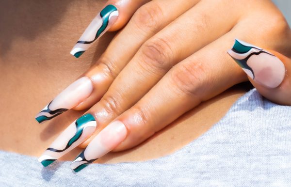 Green and White Swirl
