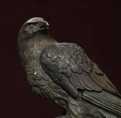 Old Chinese Bronze Statue w/eagle N2800