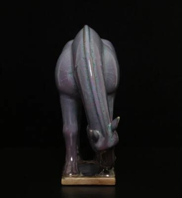 27.5CM Old Antique Chinese Jun Kiln Statue w/horse