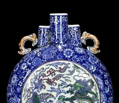 Qianlong Signed Old Chinese Doucai Vase W/dragon N635