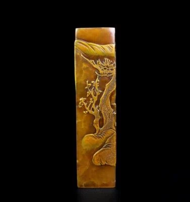 345G Old Chinese Shoushan Stone Seal Stamp Statue w/deer N999