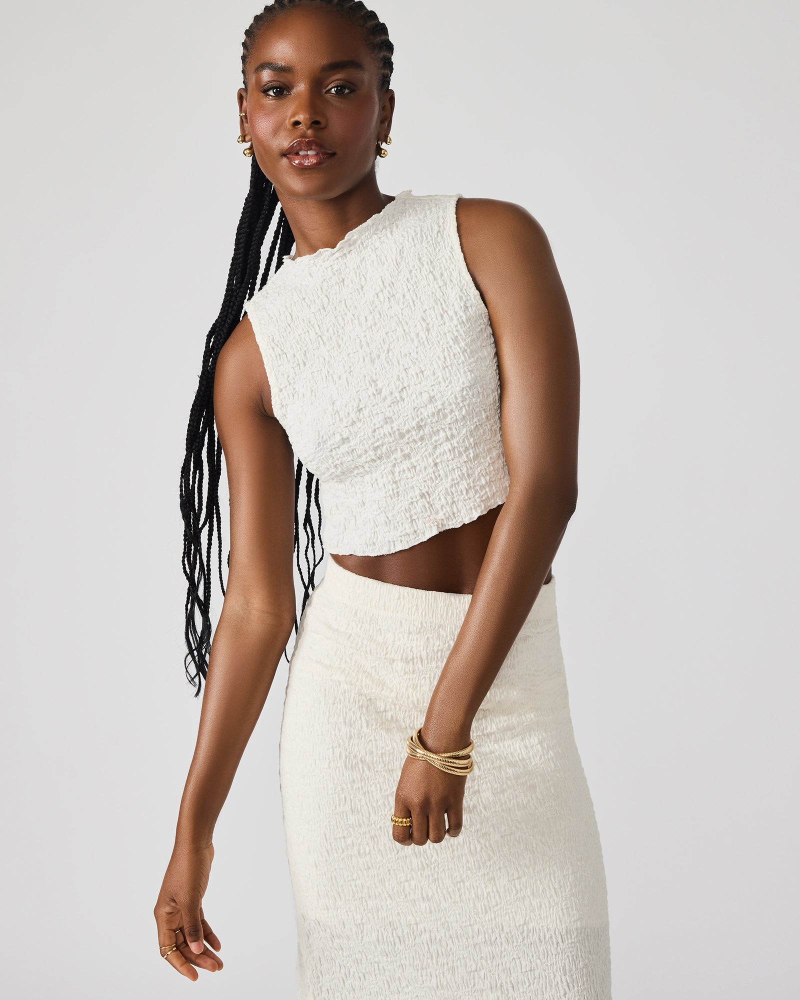 Seaside Maxi Skirt Set Cream