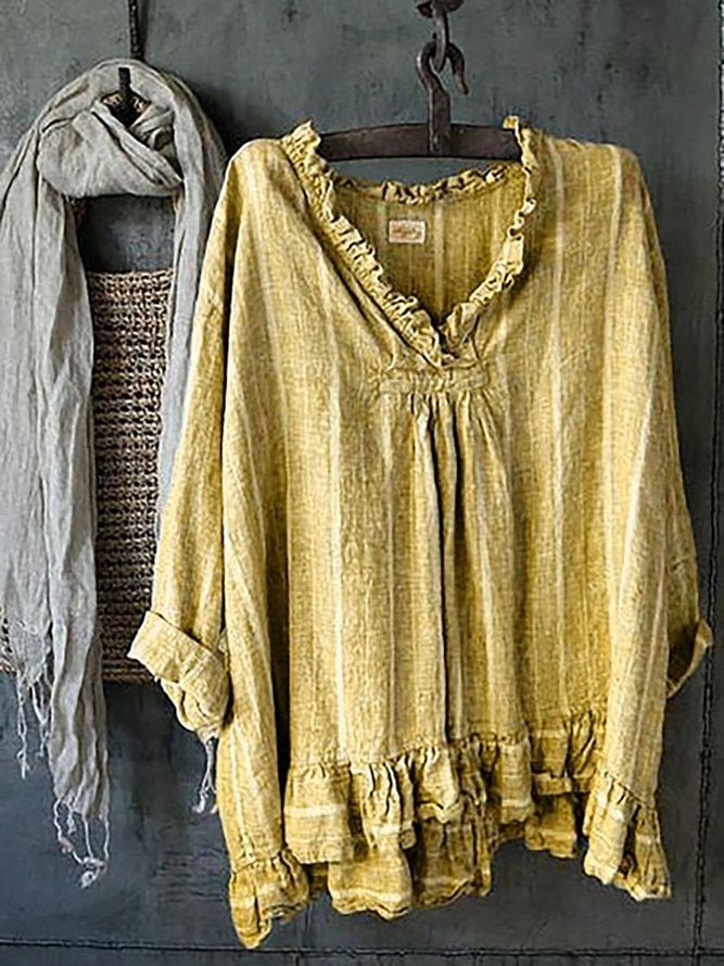 Women Cotton Shift Long Sleeve Tops