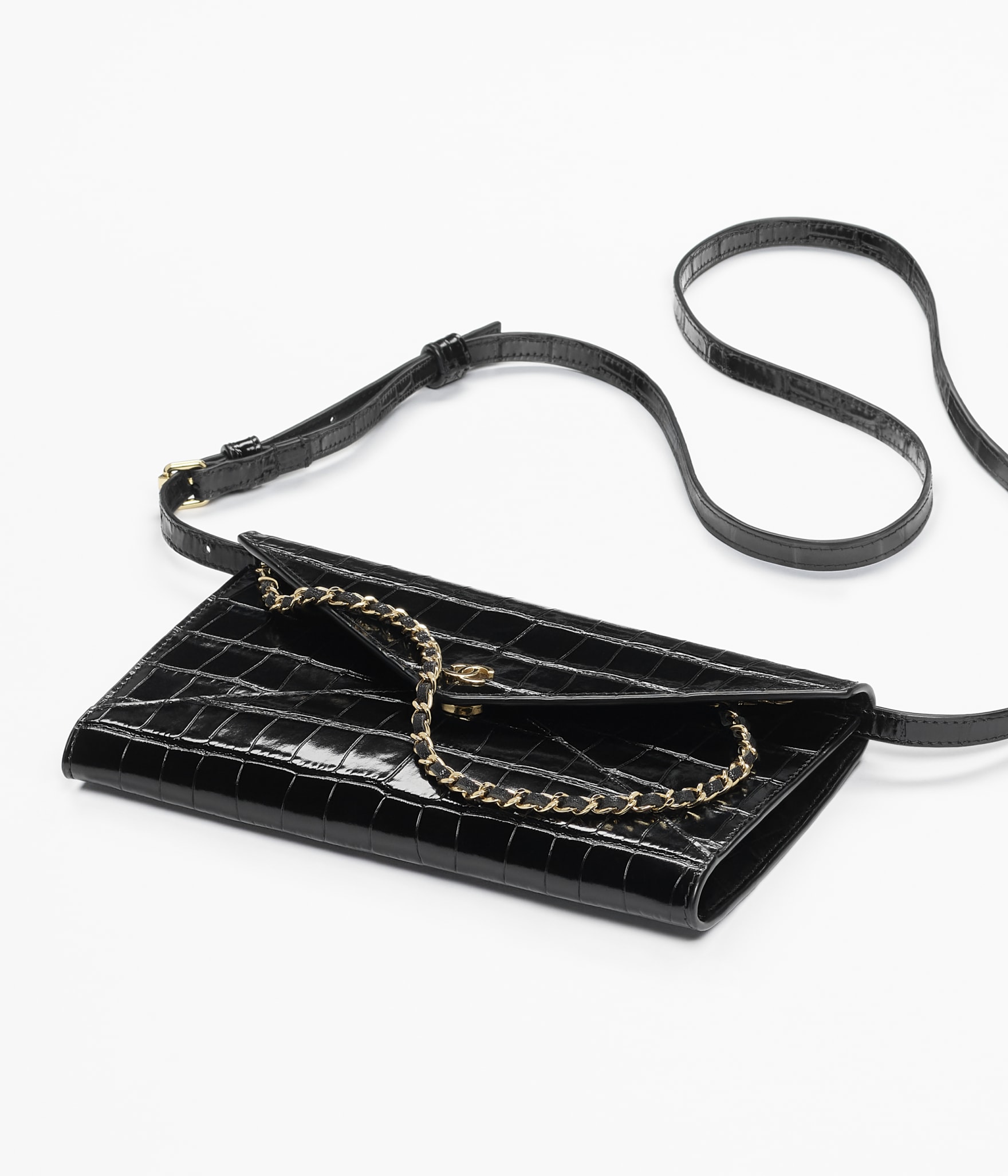 Clutch with Leather Strap