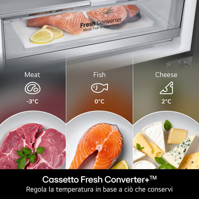 LG - Frigorifero combinato GBBW726CEV Classe C 465lt-Nero