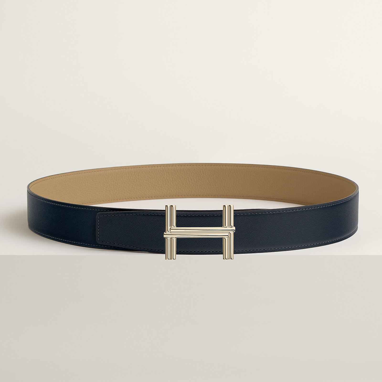 Traverse belt buckle & Reversible leather strap 38 mm