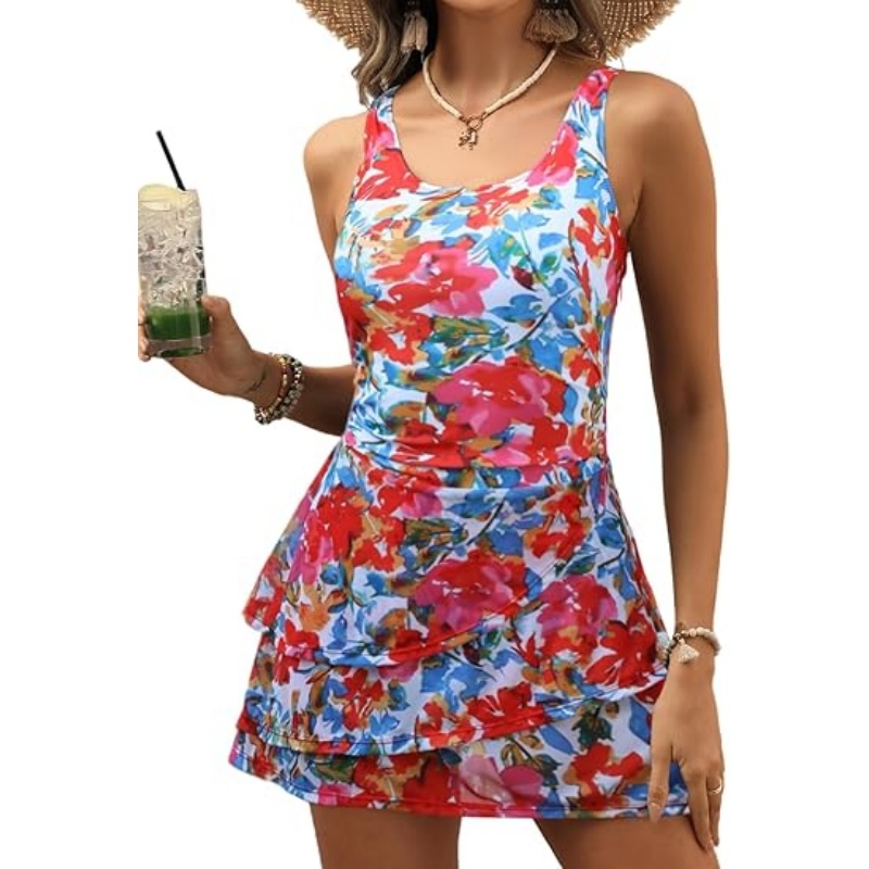 Women's One Piece Swim Dress Swimsuit