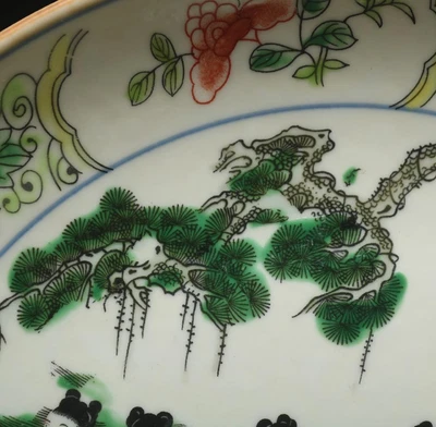 Kangxi Signed Antique Chinese Famille Rose Dish W/girl