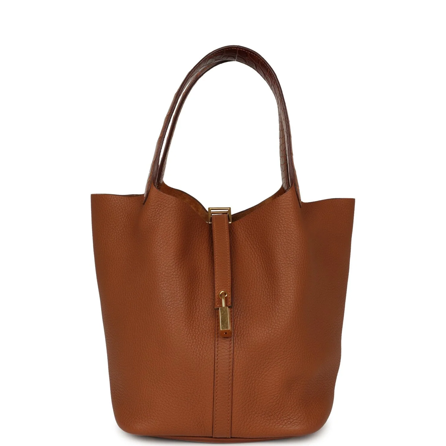 HERMÈS Picotin 22 Gold Clemence, Matte Alligator Touch Gold Hardware