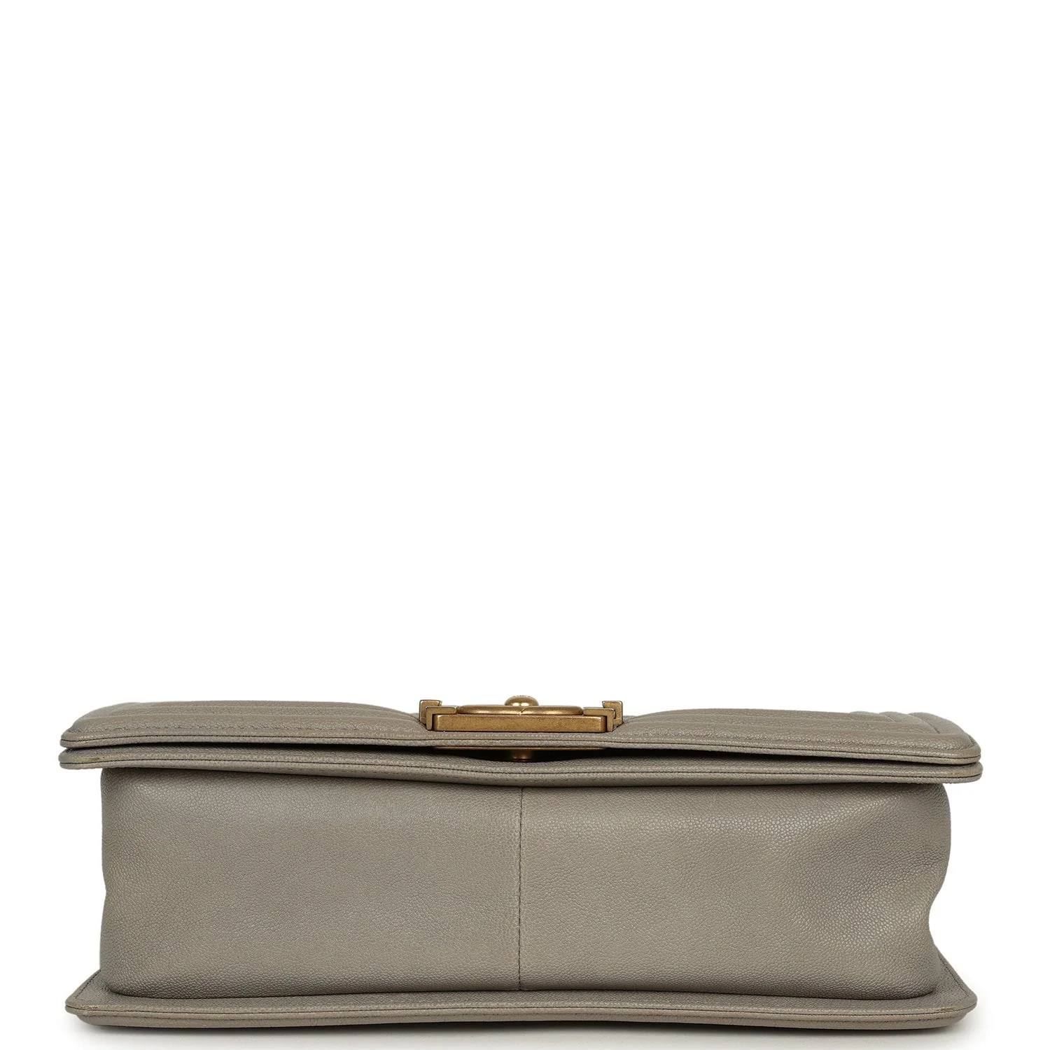 Chanel Medium Boy Bag Grey Caviar Antique Gold Hardware