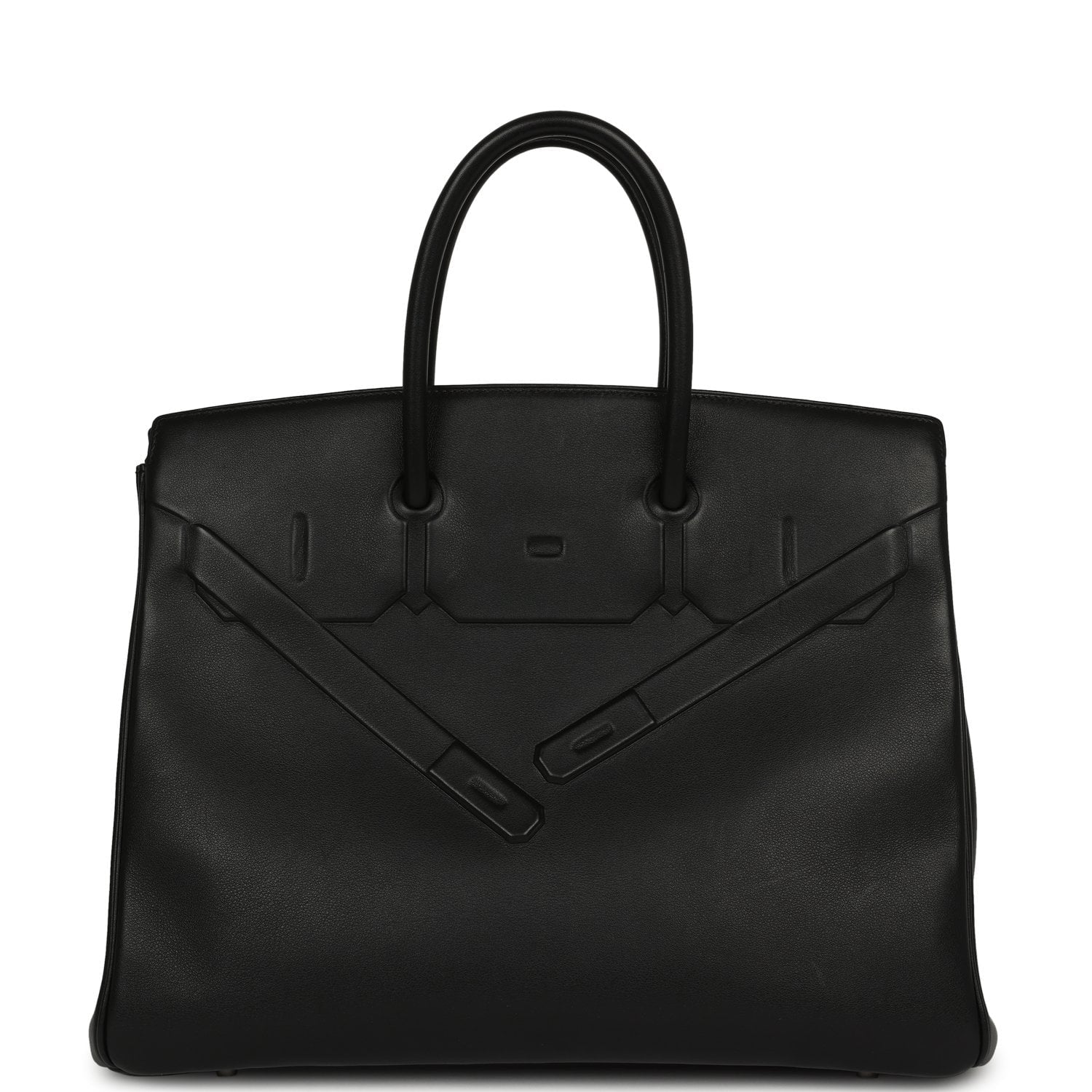 HERMÈS Shadow Birkin 35 Black Swift Palladium Hardware