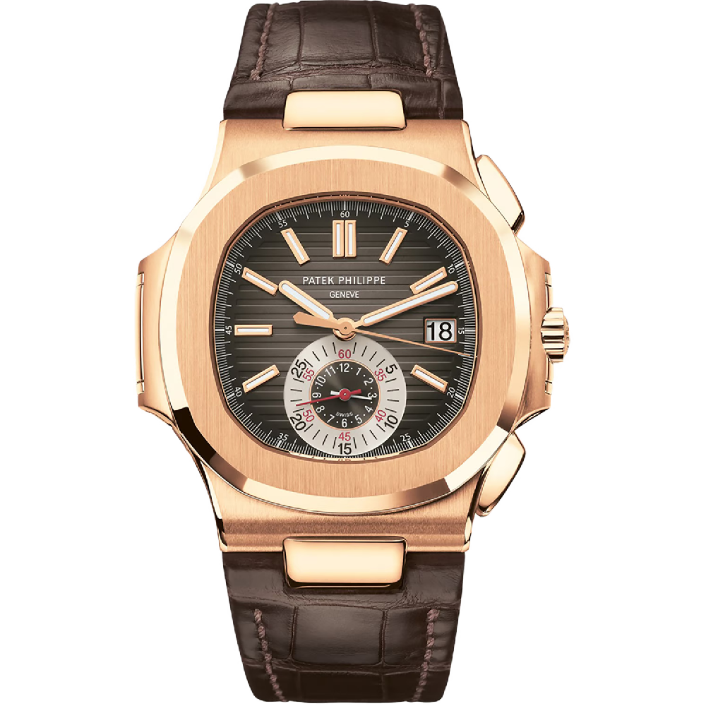 Patek Philippe Nautilus 5980R-001 Chronograph Date Rose Gold Brown Dial 40.5M