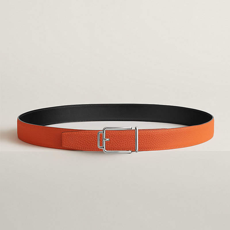Volte-face reversible belt buckle & Reversible leather strap 32 mm