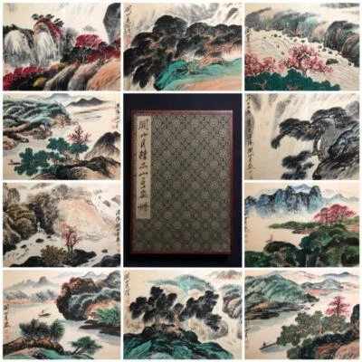 Guan Shanyue Signed Chinese Hand Painted Calligraphy Scroll w/landscape N2690