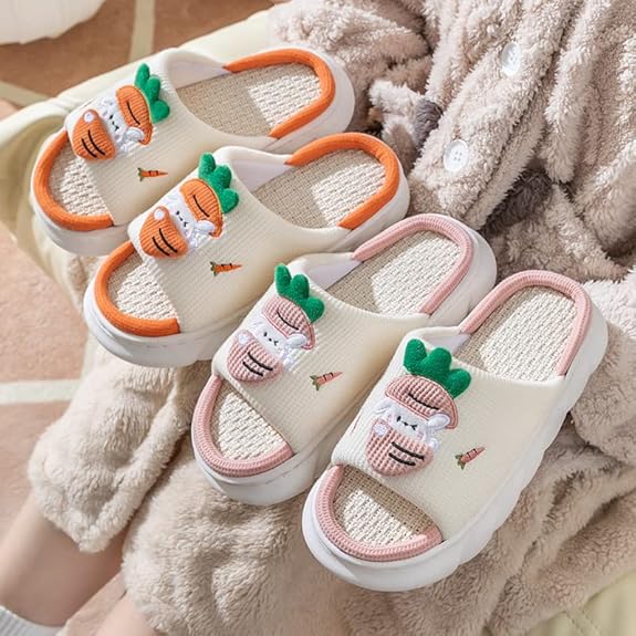 Cartoon slippers Cute Animal Shape Slippers,Thick Sole Soft Indoor Outdoor Slippers for Women