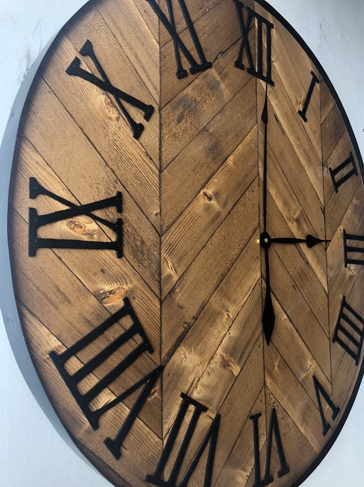 24′′ Herringbone Clock w/silent mechanism