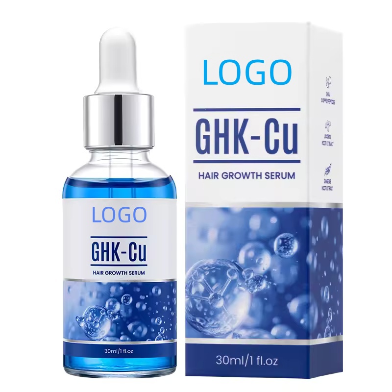 Custom Logo Blue Copper Peptide Serum for Facial Skin Bio-Active GHK-Cu Essence for Deep Wrinkle Repair and Firming