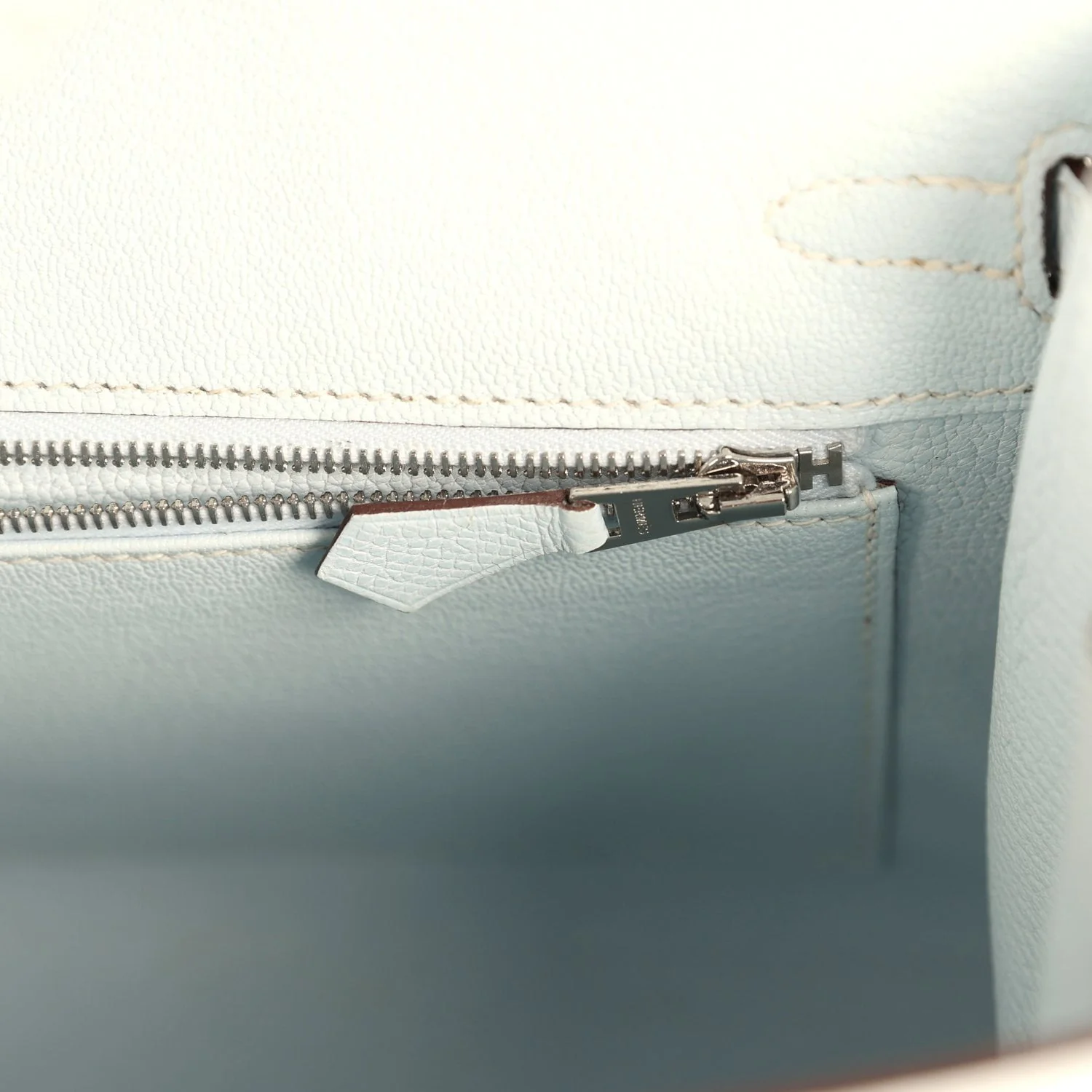 Hermes Birkin Sellier 25 Bleu Brume Epsom Palladium Hardware