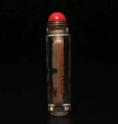 Ma Shaoxuan Signed Old Chinese Painting Snuff Bottle w/crane and bamboo