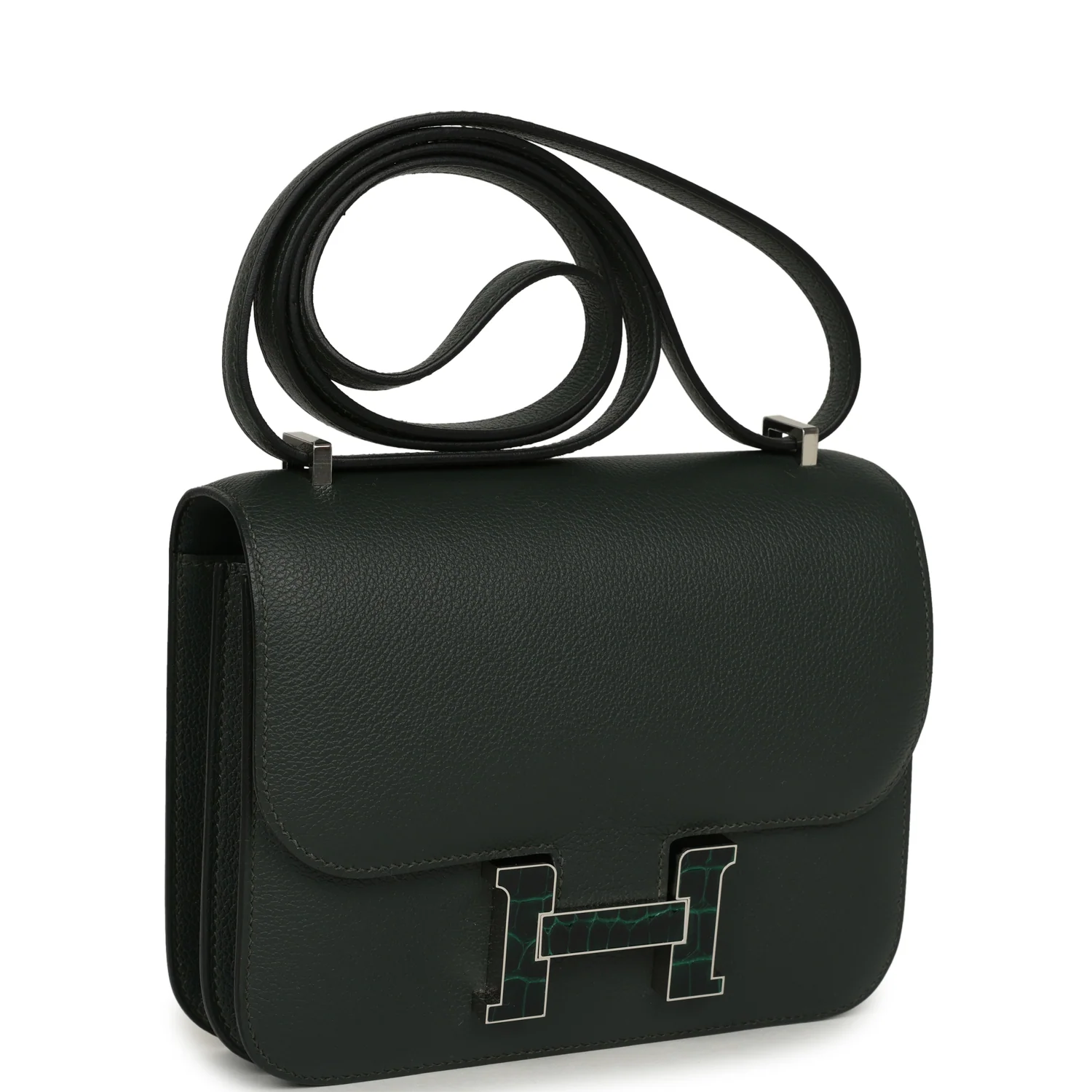 HERMÈS Constance 18 Vert Fonce Evercolor Marquette Hardware