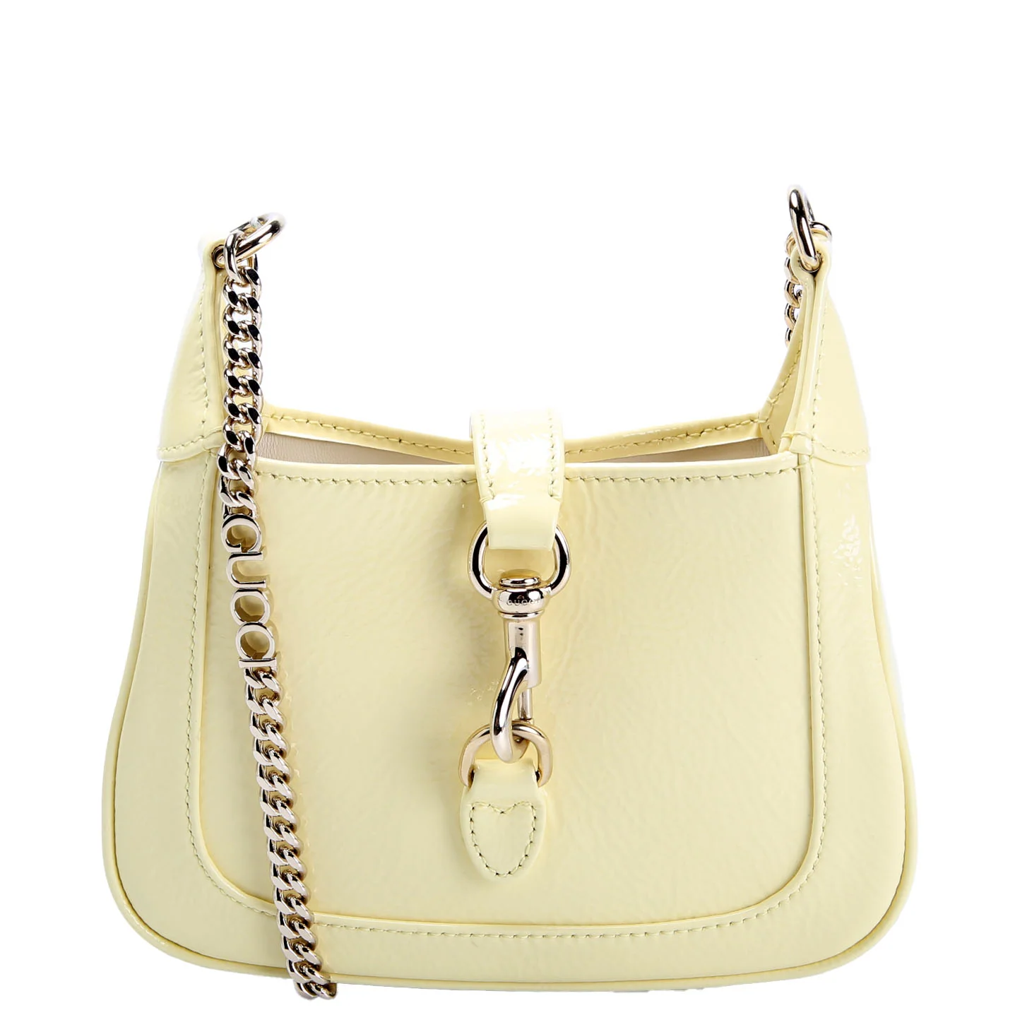 GUCCI 782889 Jackie Notte Patent Chain Shoulder Yellow