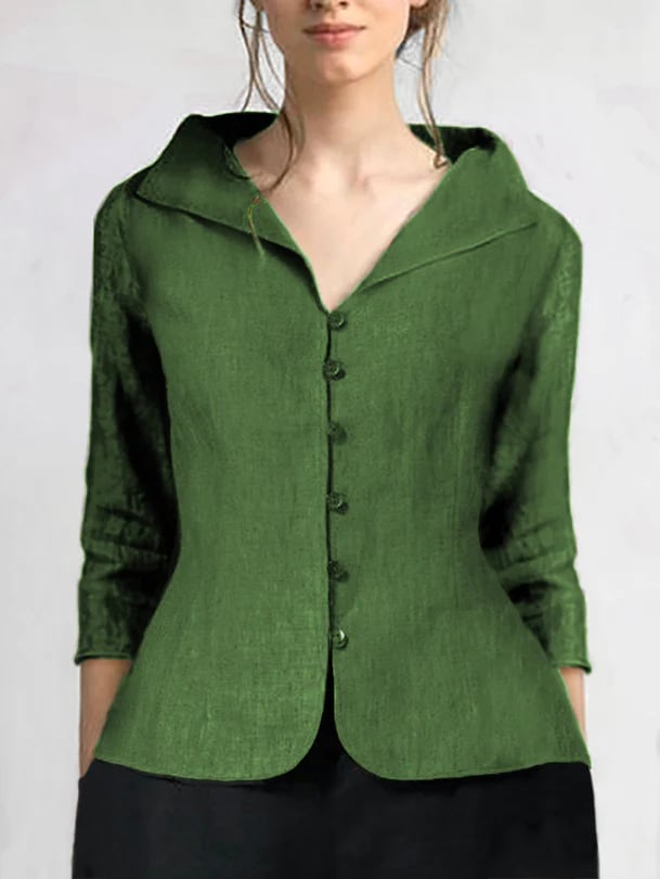 Cotton-Linen Slim Lapel Fashion Small Coat