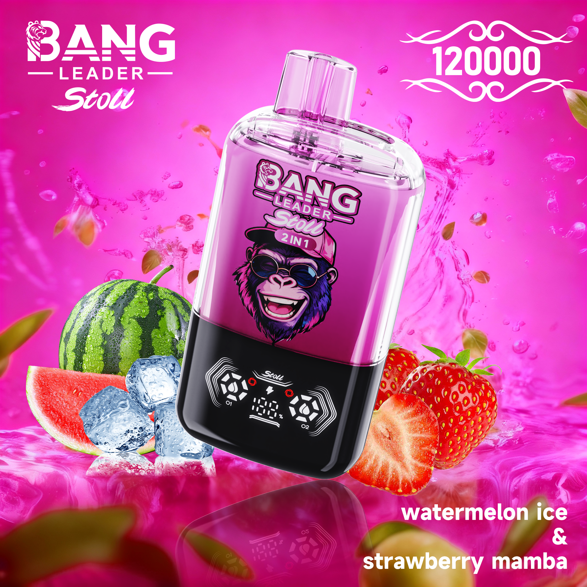 [Minimum order of two]Bang Leader Stoll 120K Puffs 2-in-1 Prefilled Vape | Dual Flavor,  Rechargeable