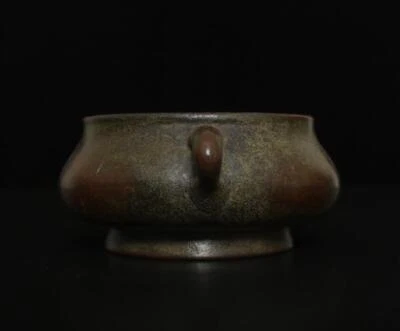 Ming Xuande Signed Old Chinese Bronze or Copper Incense Burner w/ear