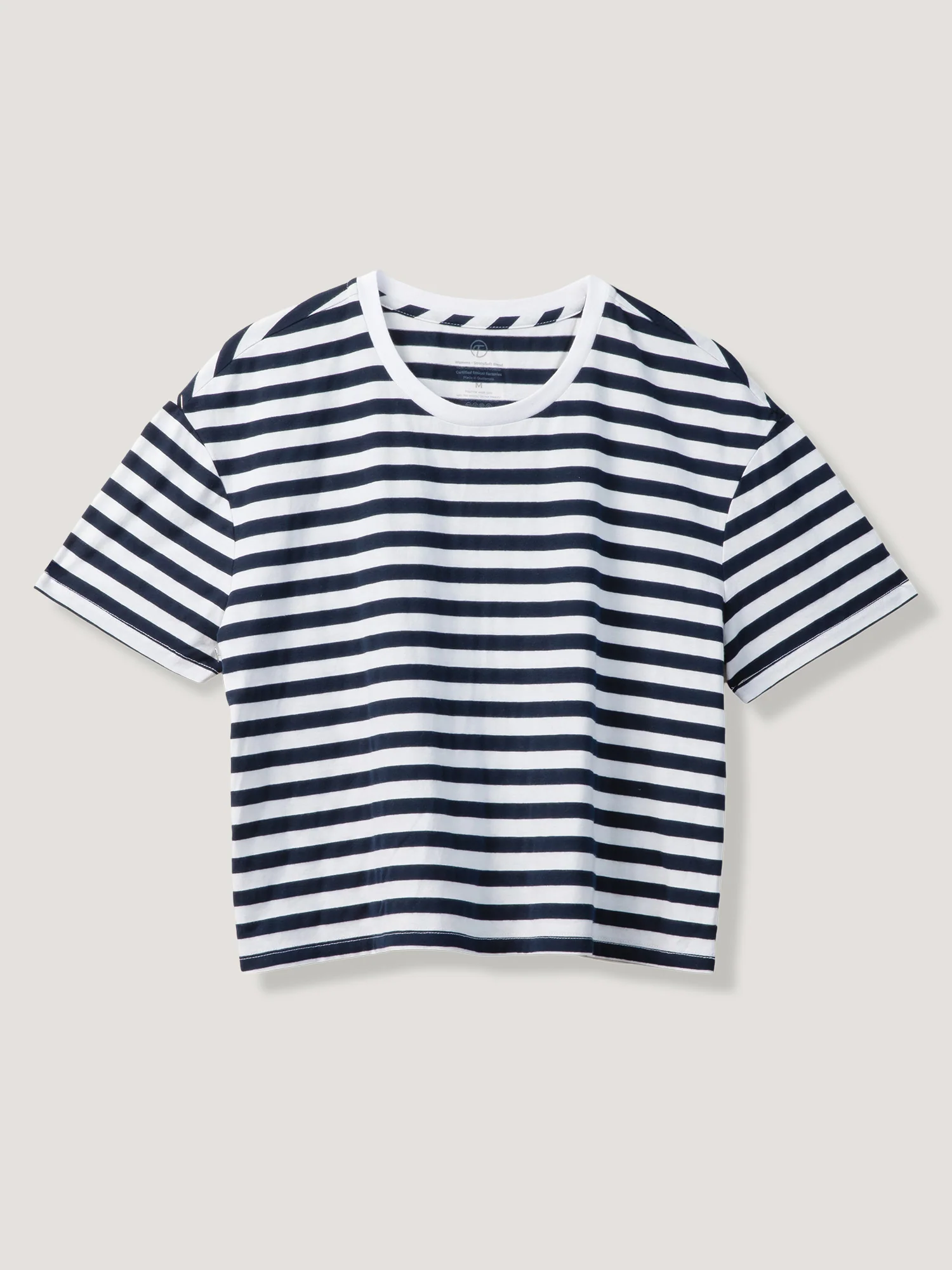 Navy & White Striped Boxy Tee