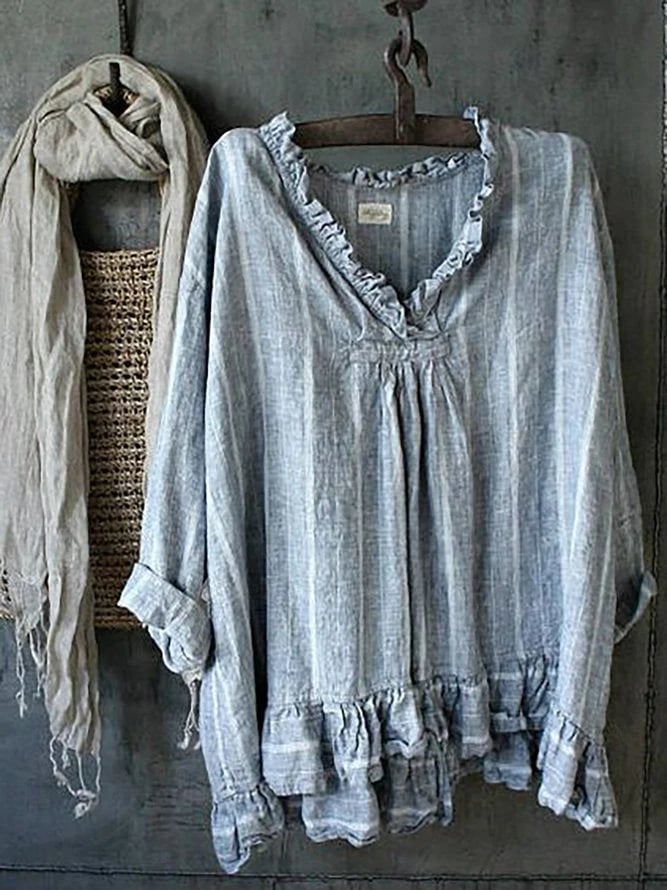 Women Cotton Shift Long Sleeve Tops