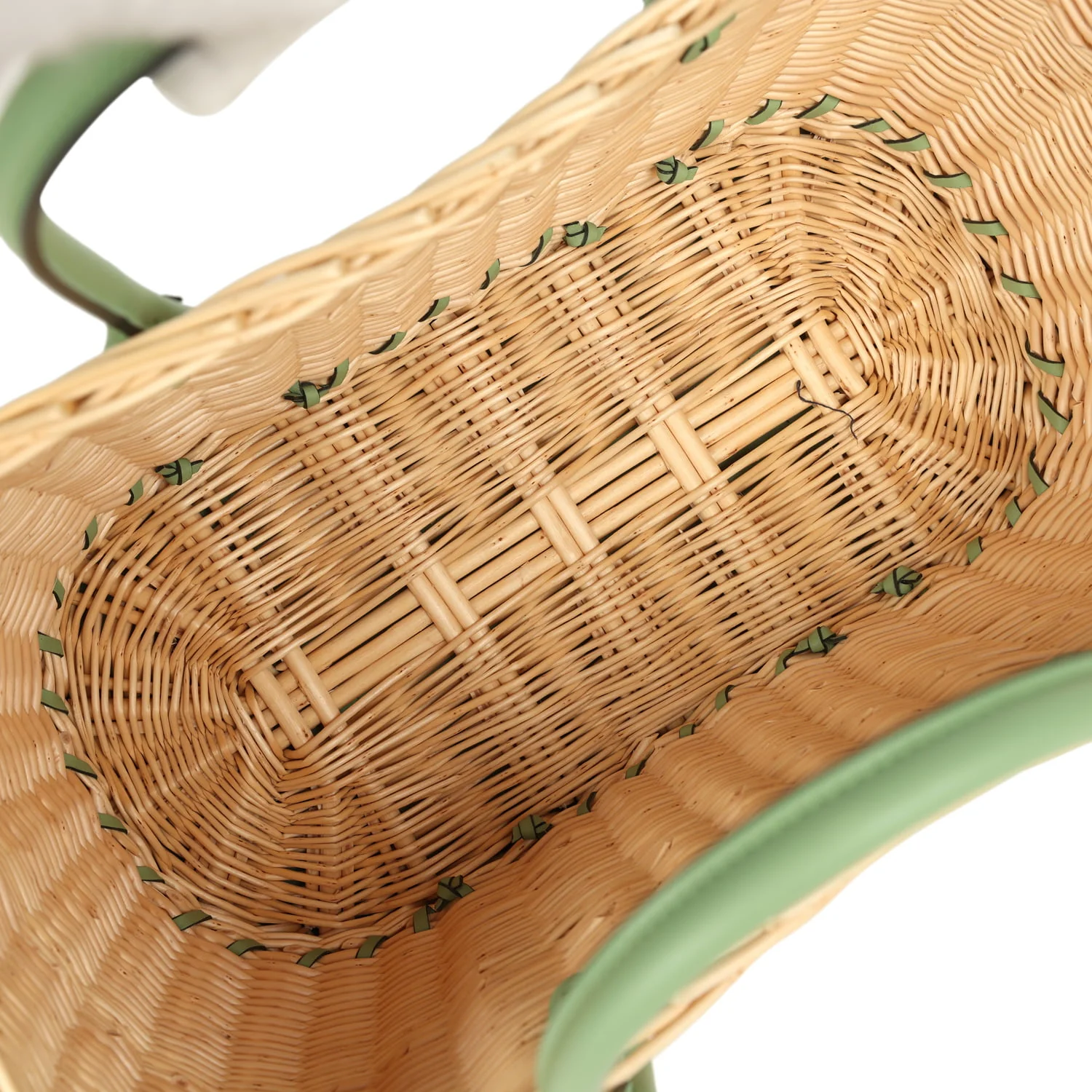 Hermes Picnic Garden Party 36 Vert Criquet Swift and Natural Osier Wicker