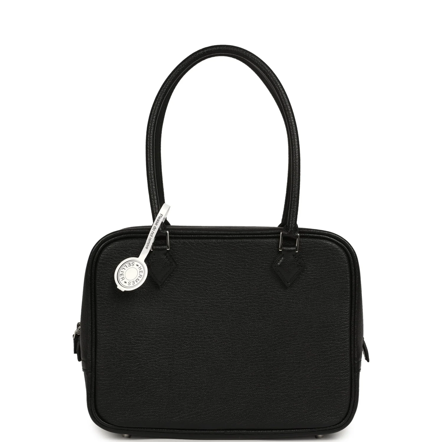 Hermes Mini Plume 21 Bag Black Chevre Palladium Hardware