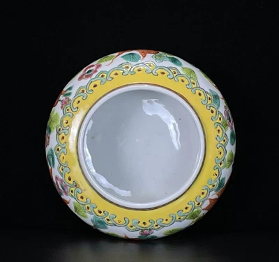 Qianlong Signed Old Chinese Famille Rose Brush Washer W/fish N787