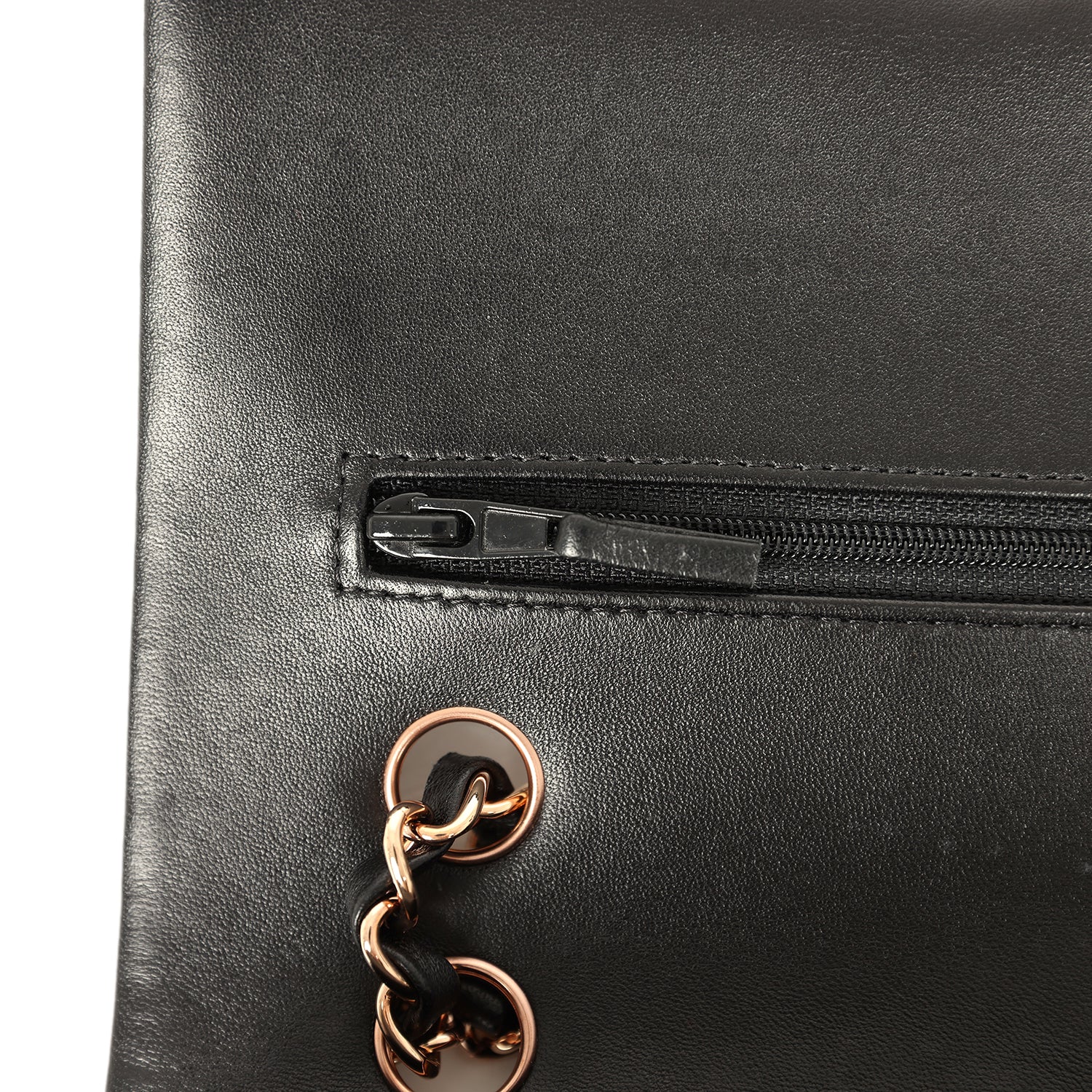 Chanel Medium Classic Double Flap Black Lambskin Rose Gold Hardware