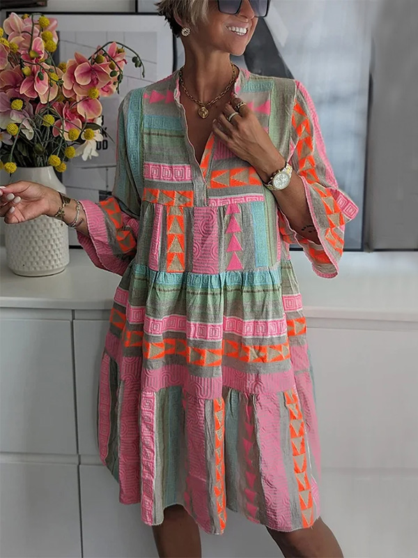 🌲🔥 Cotton Linen Elegant Printed Dress