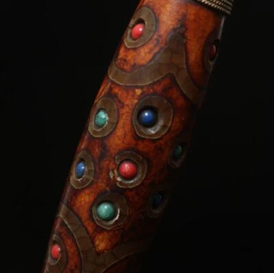 100G Old Chinese Carved Nephrite Tibet Agate Dzi Tianzhu Beads