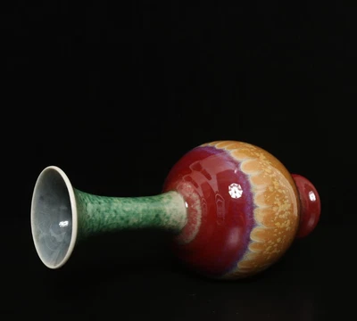 29CM Qianlong Signed Antique Chinese Yaobian Glaze Vase