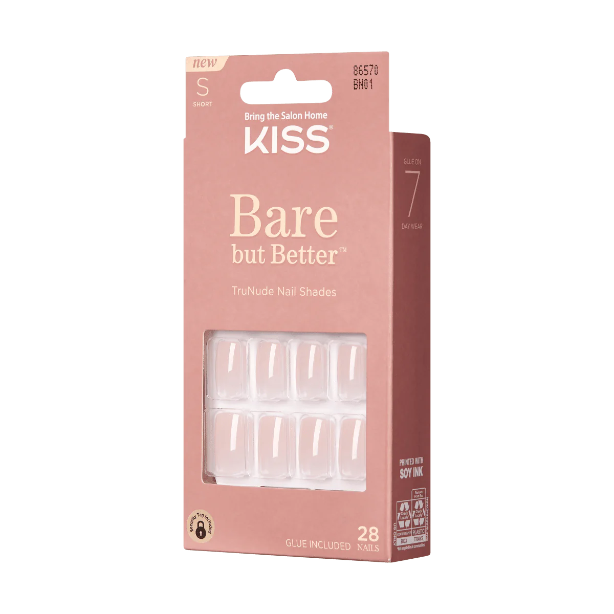 KISS Bare but Better Press On Glue Nails - Nudies